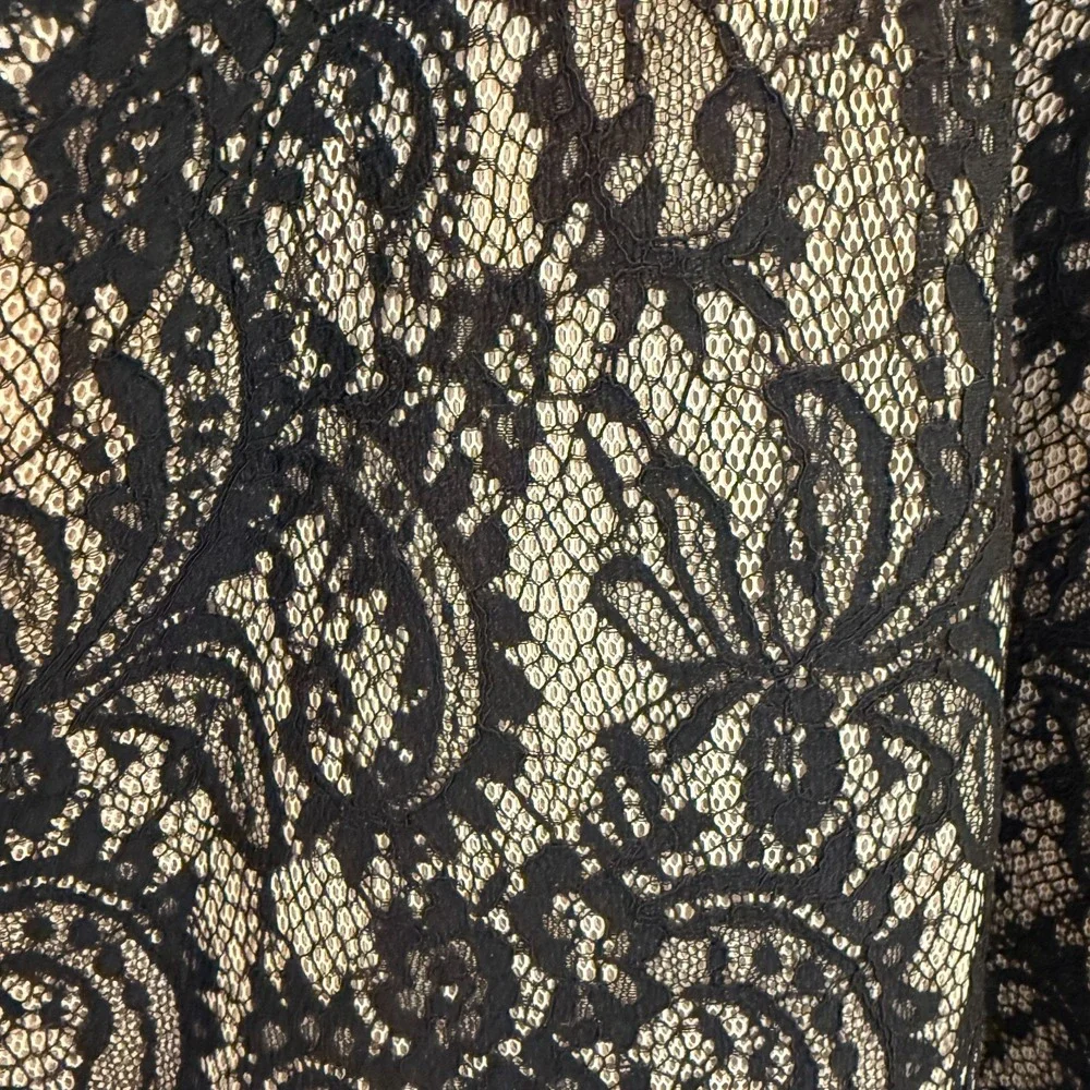 Windsor Black Lace Halter Homecoming Hoco Party Dress Sz S Nude Illusion Back - Picture 3 of 15